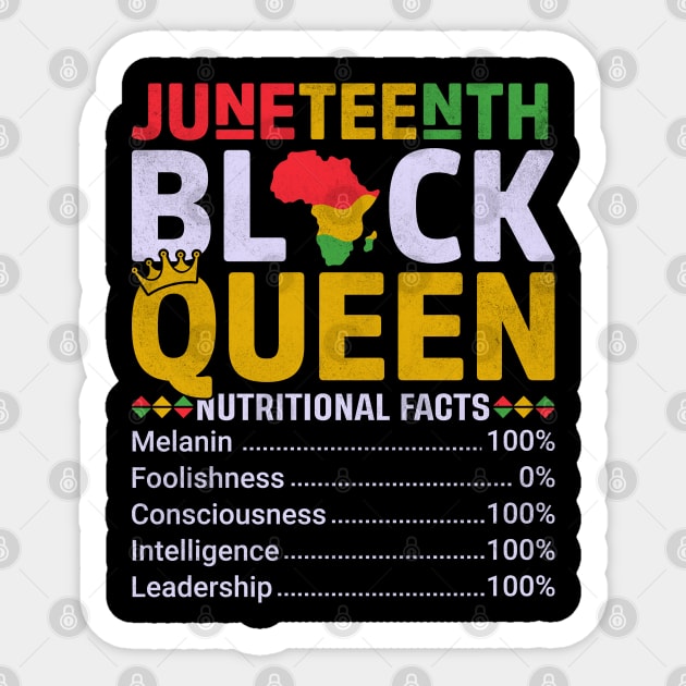 Black Queen Facts, Juneteenth, Black History Sticker by UrbanLifeApparel
